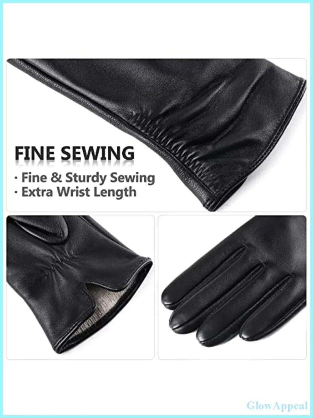 Genuine Sheepskin Leather Warm Gloves with Cashmere Lining Touchscreen Winter